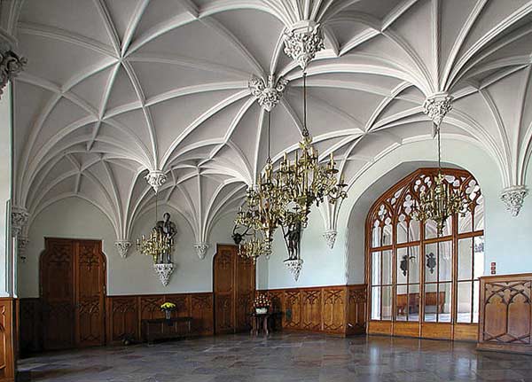 Schloss Eisgrub Decke im Eingangsbereich