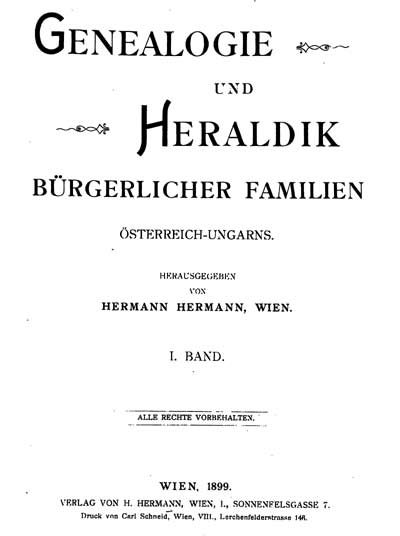 Genealogie bürgerlicher Geschlechter Österreich-Ungarns