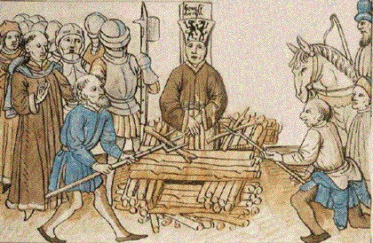 Jan Hus auf dem Scheiterhaufen