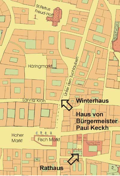 Stadtplanausschnitt mit dem Winterhaus